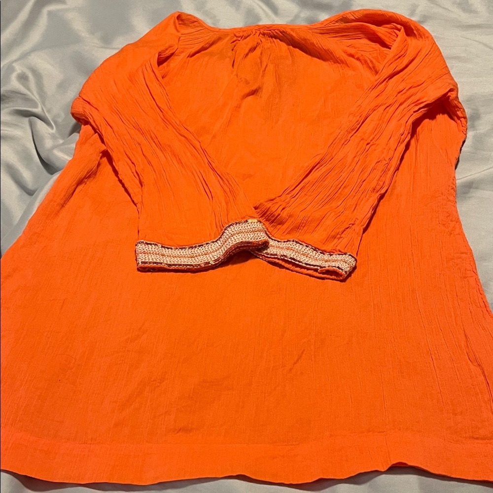 Athleta Vibrant Beautiful Orange Tunic Top Size Small - Picture 11 of 12